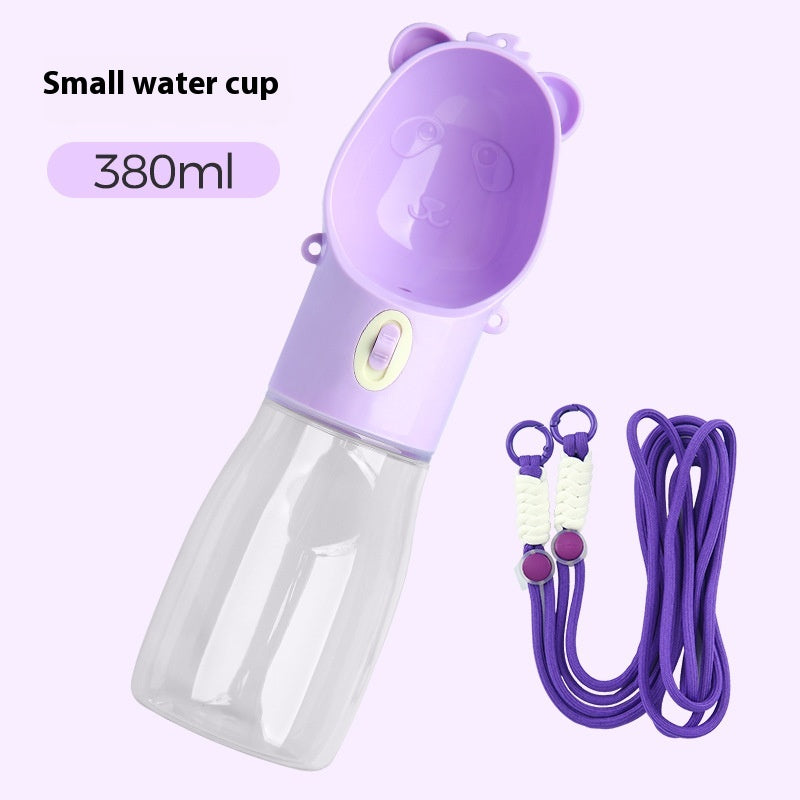 2-in-1 Portable Dog Water Bottle with Food Container, Leak-Proof Travel Pet Water Dispenser for Small and Large Dogs & Cats, Outdoor Drinking Bottle for Walking, Hiking & Travel