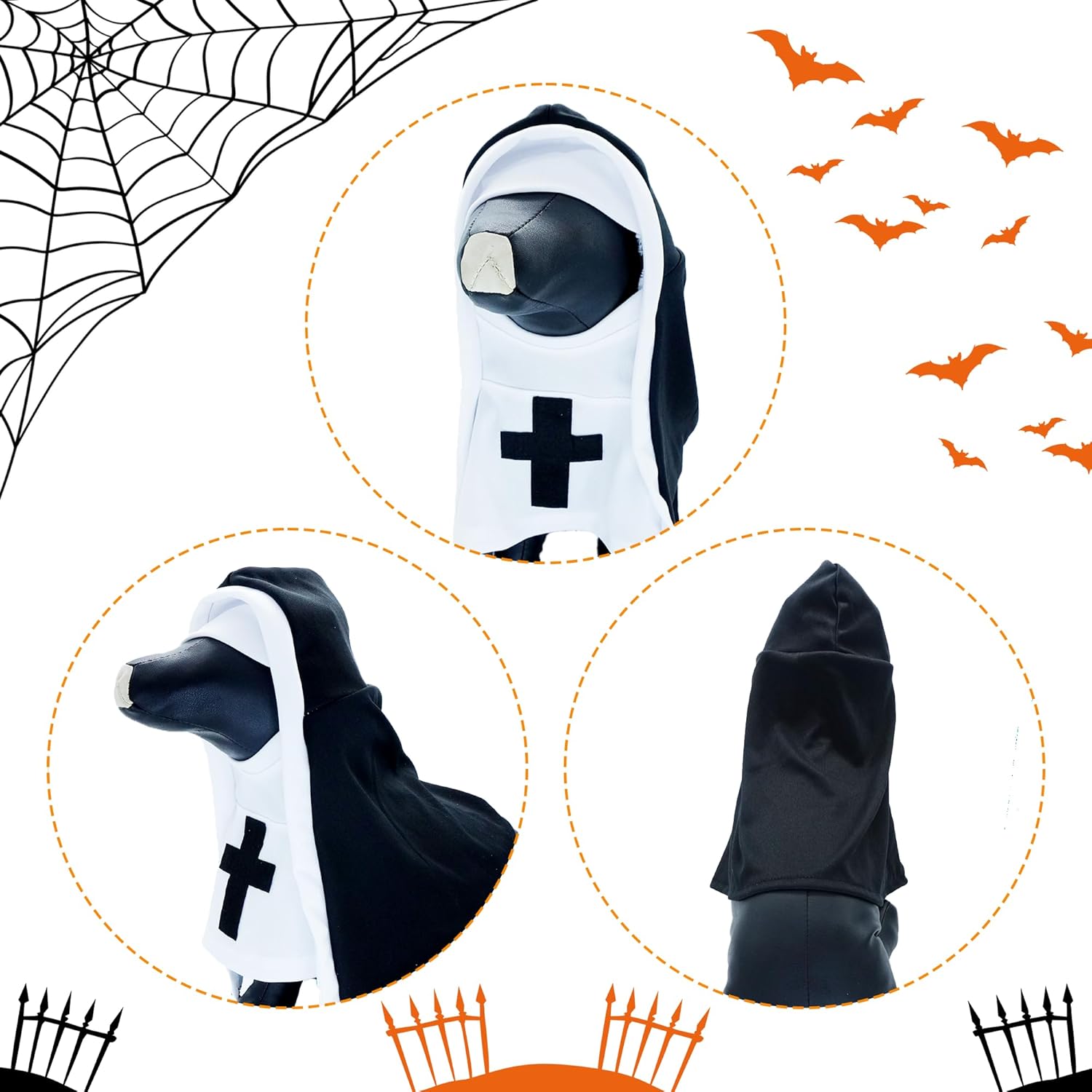 Nun Dog Costume – Black & White Halloween Cosplay Outfit