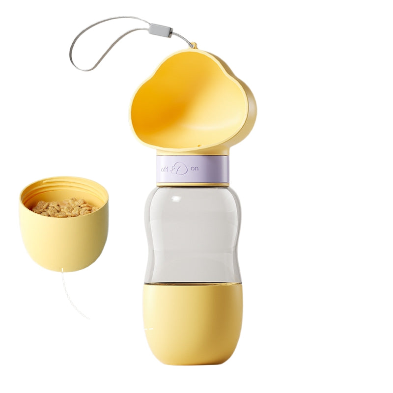 2-in-1 Portable Dog Water Bottle with Food Container, Leak-Proof Pet Water Dispenser for Dogs and Cats, Outdoor Travel Water Bottle for Walking, Hiking, Camping & Daily Use