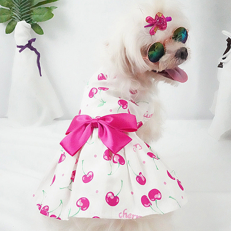 Princess Bow Pet Skirt – Cute Floral Outfit