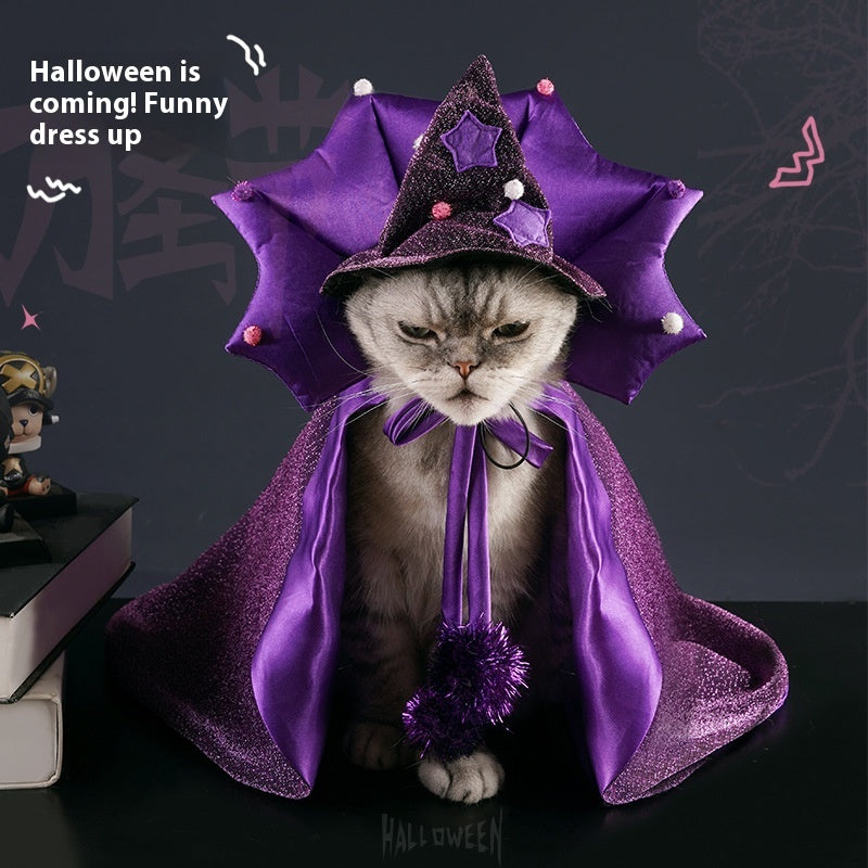 Magic Cloak Pet Costume – Purple Hat & Cape