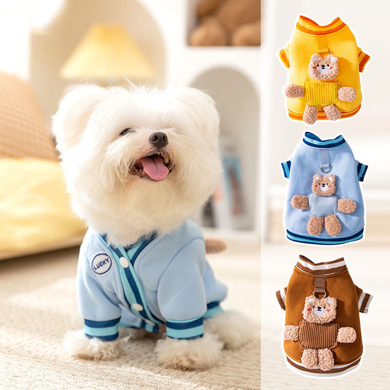 Warm Bear Dog Sweater – Cozy Cotton Pet Clothes