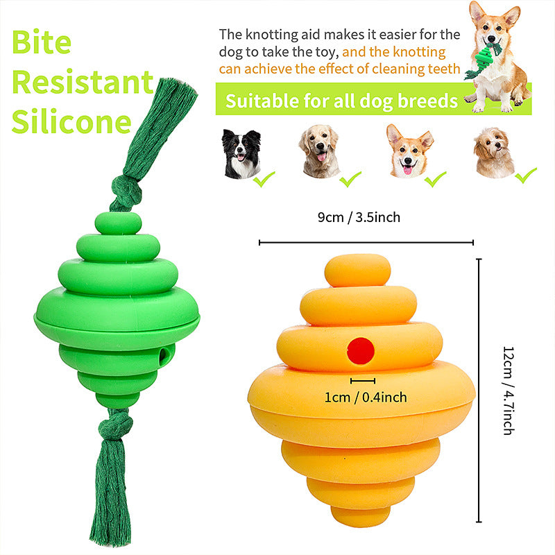 Interactive Dog Ball with Rope – Treat Dispensing Chew & Tug Toy