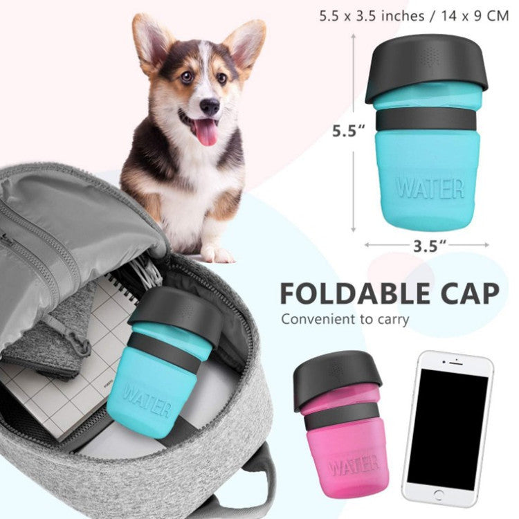 Portable Dog Water Bottle , Leak-Proof Travel Pet Water Dispenser with Foldable Drinking Bowl, Food-Grade Water Bottle for Dogs and Cats, Ideal for Walking, Hiking and Travel