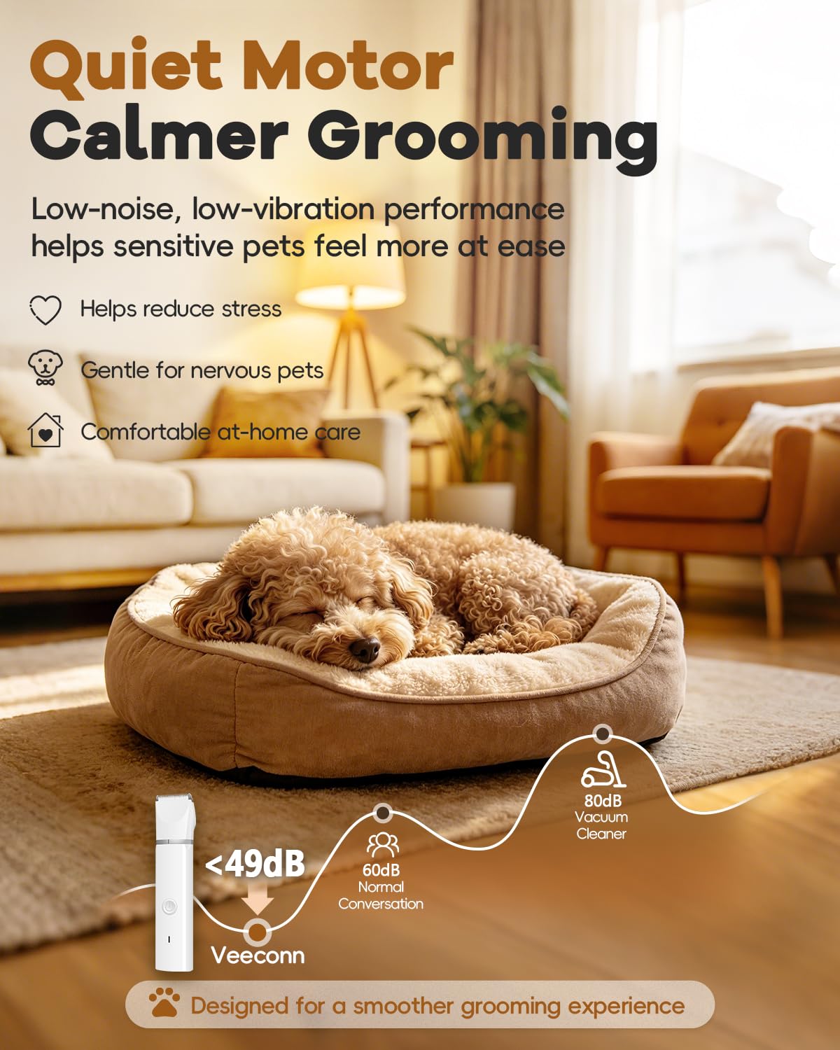4-in-1 Pet Grooming Clipper – Quiet Hair Trimmer & Nail Grinder for Dogs & Cats
