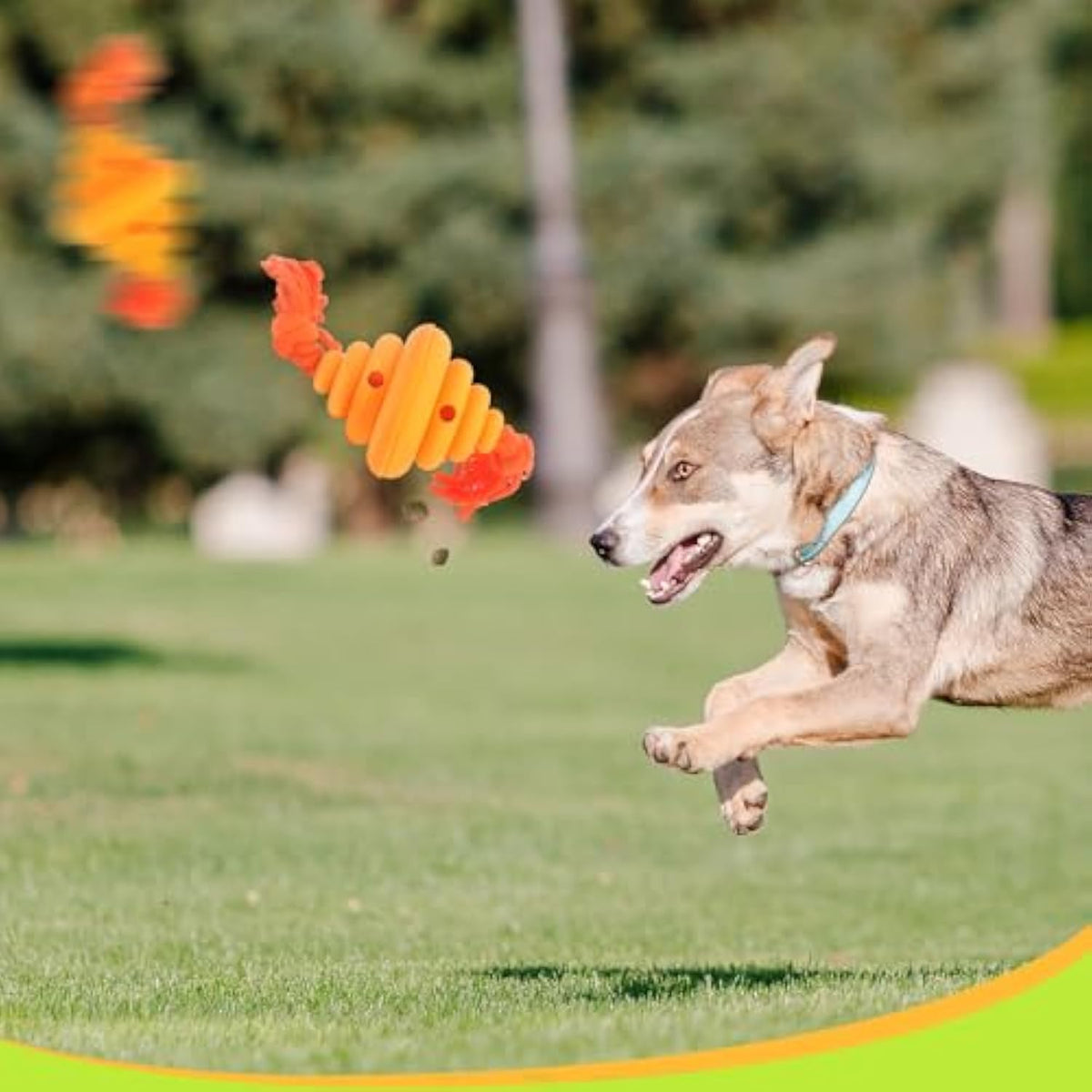 Interactive Dog Ball with Rope – Treat Dispensing Chew & Tug Toy