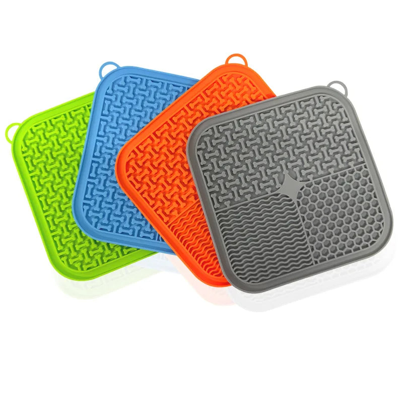 Premium Dog Lick Mat with Suction Cups, Slow Feeder Silicone Pet Feeding Mat for Dogs and Cats, Anxiety Relief, Healthy Digestion and Grooming Aid