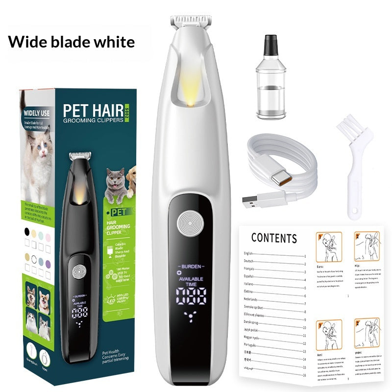 Digital Display Pet Hair Clipper – Wide Blade Rechargeable Grooming Trimmer for Dogs & Cats