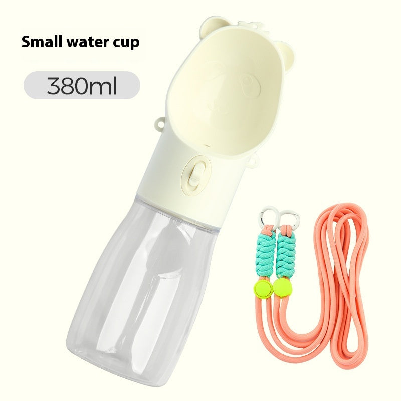 2-in-1 Portable Dog Water Bottle with Food Container, Leak-Proof Travel Pet Water Dispenser for Small and Large Dogs & Cats, Outdoor Drinking Bottle for Walking, Hiking & Travel