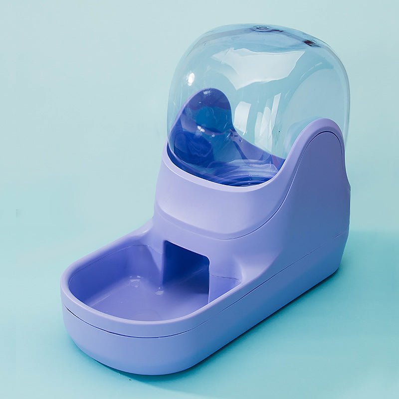 Pet Supplies Automatic Pet Feeder & Water Fountain of purple with light blue background