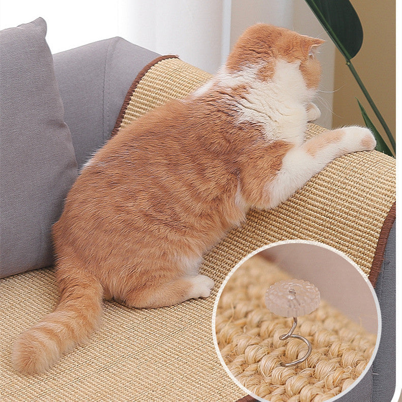 Pet Supplies Cat Scratch Board rectangle with brown color on the chair with a cat sitting on it