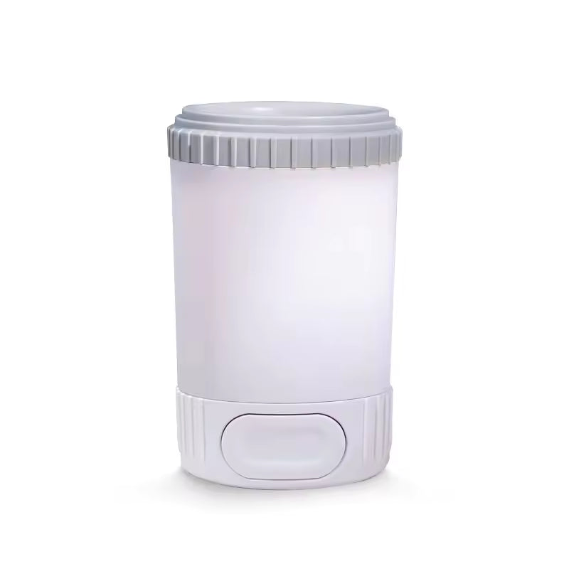 Pet Supplies Dog Paw Washer Cleaning Cup White cylindrical container with gray lid on a white background