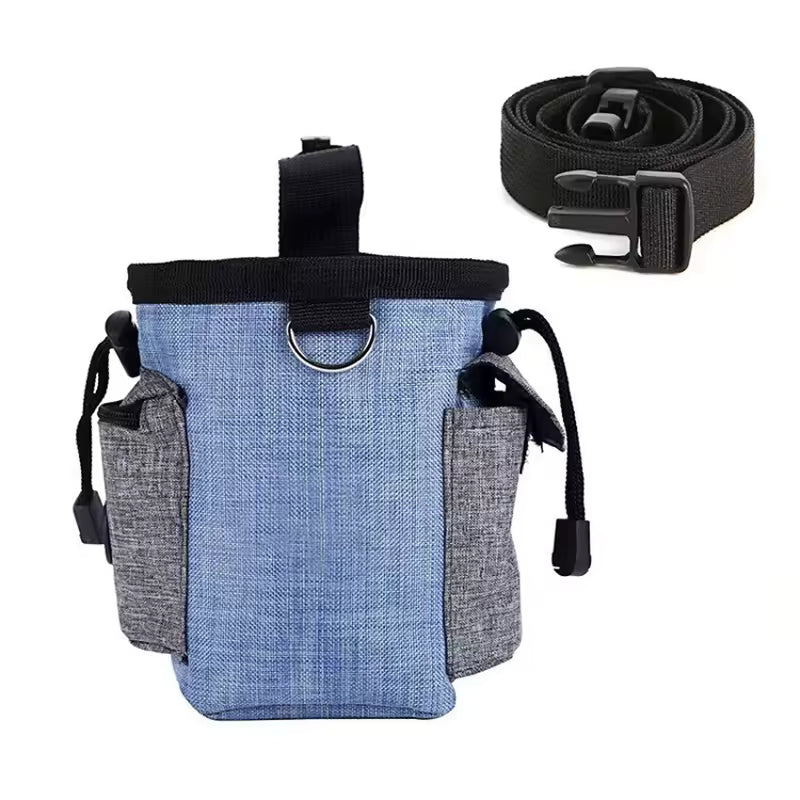 Pet Supplies GorisPet Waterproof Nylon Dog Treat Pouch Gray and Light Blue Color