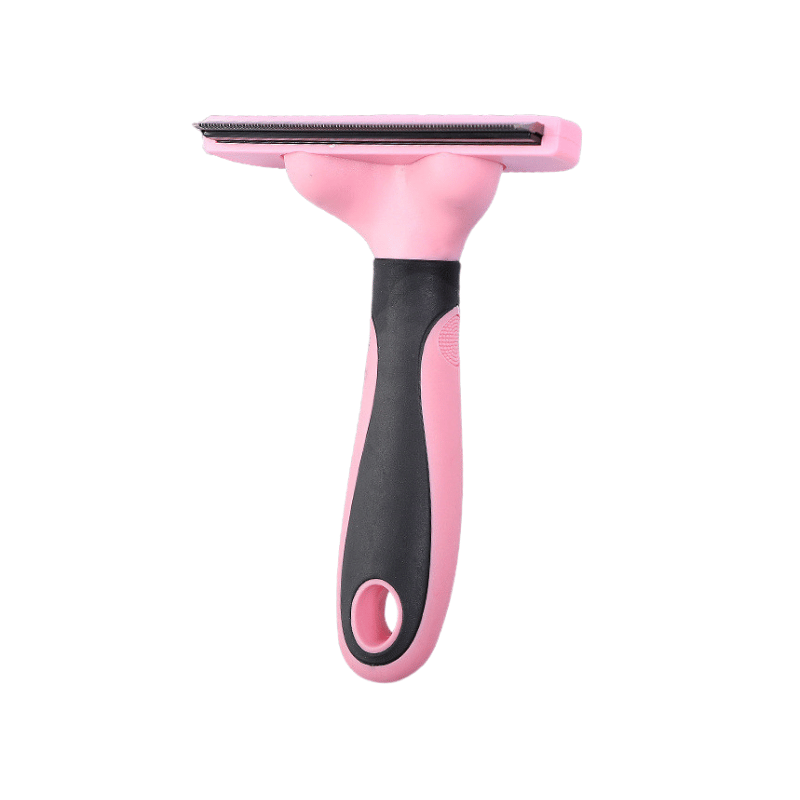 Pet Supplies Pet Grooming Comb For Dogs A pet grooming comb for dogs with wide-spaced teeth, shown in black and pink colors on a white background