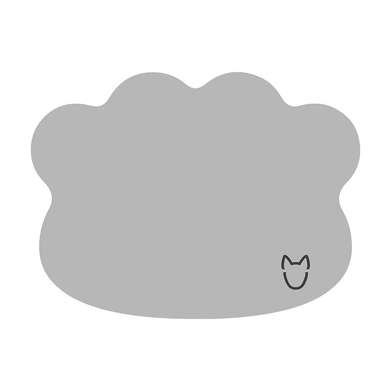 Pet Supplies Pet Ice Cooling Mat A round, gray pet ice cooling mat with a cat silhouette on the bottom right corner.