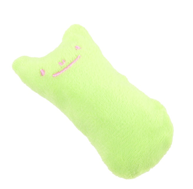 Pet Supplies Pillow Interactive Cat Toy Green plush cat toys in various colors on the white background
