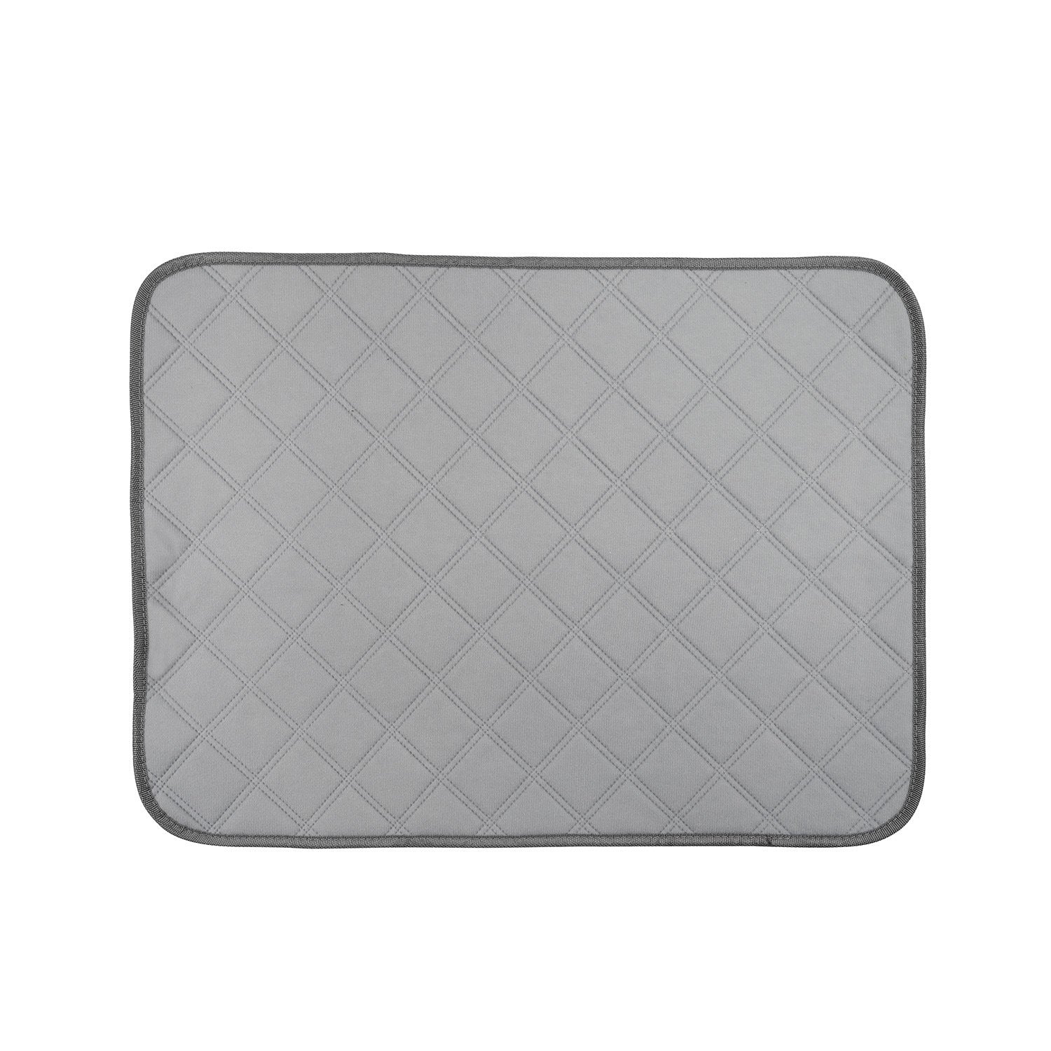 Pet Supplies Waterproof Dog Urinal Pad A rectangular light gray pet urinal pad with a pattern of dog silhouettes, cat faces, and paw prints.