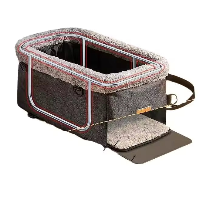 Pet Supplies Waterproof Pet Car Safety Seat Portable pet bed with fleece lining on a white background