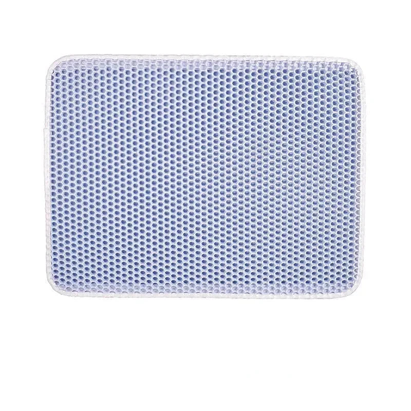 Pet Supplies Waterproof Pet Cat Litter Mat rectangular shape with light blue color