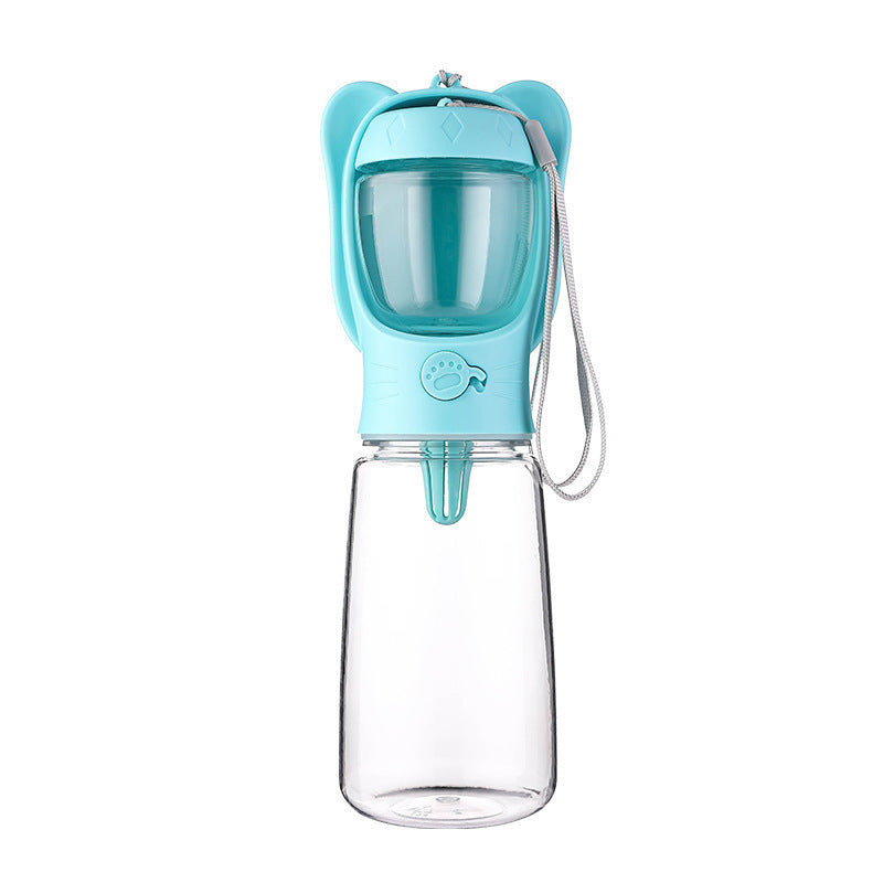 2-in-1 Portable Dog Water Bottle with Food Container, Leak Proof Pet Water Dispenser with Carbon Filter for Dogs and Puppies, Travel Water Bottle for Walking, Hiking and Camping