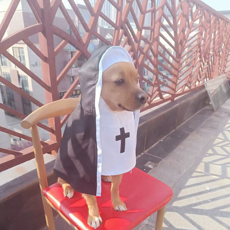 Nun Dog Costume – Black & White Halloween Cosplay Outfit