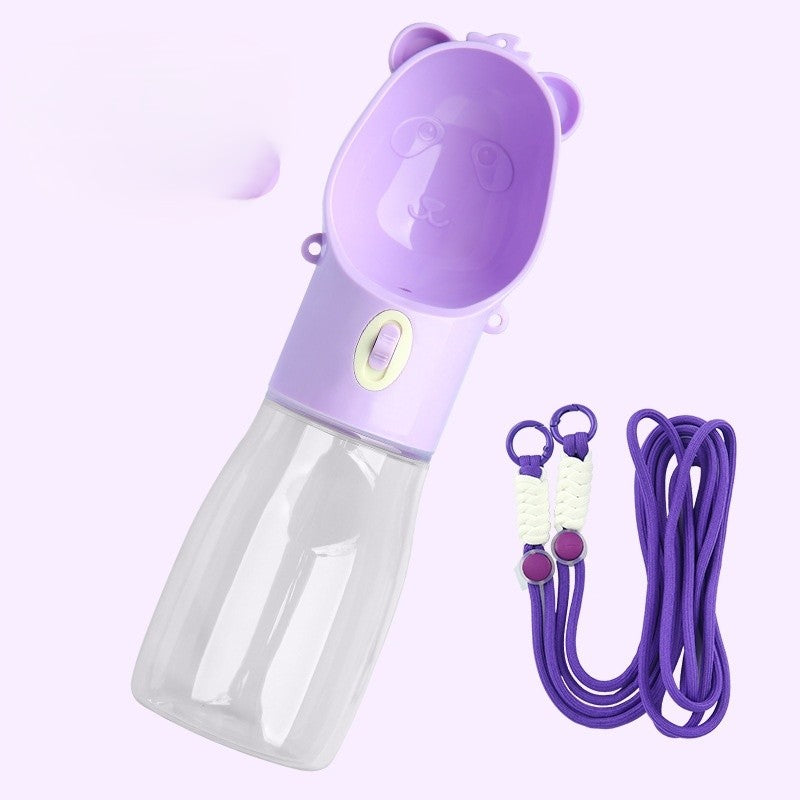 2-in-1 Portable Dog Water Bottle with Food Container, Leak-Proof Travel Pet Water Dispenser for Small and Large Dogs & Cats, Outdoor Drinking Bottle for Walking, Hiking & Travel