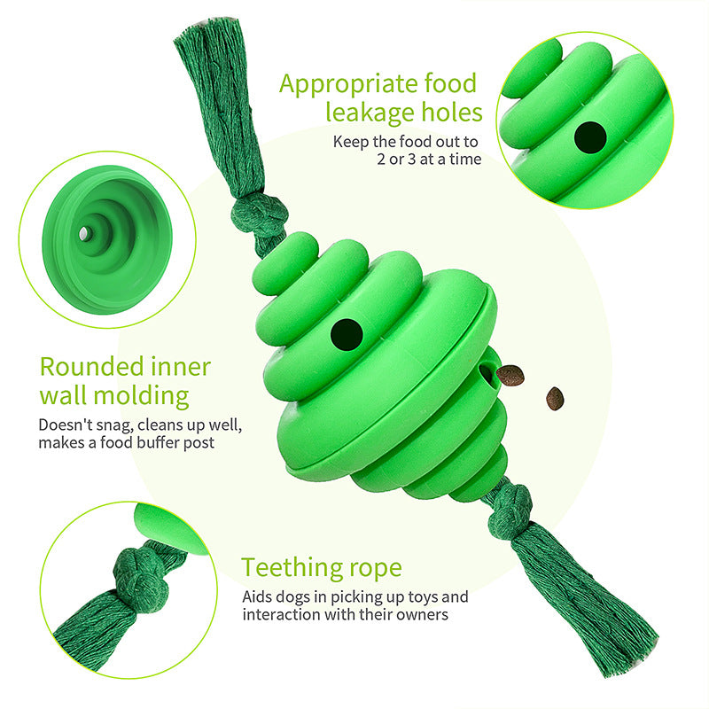 Interactive Dog Ball with Rope – Treat Dispensing Chew & Tug Toy