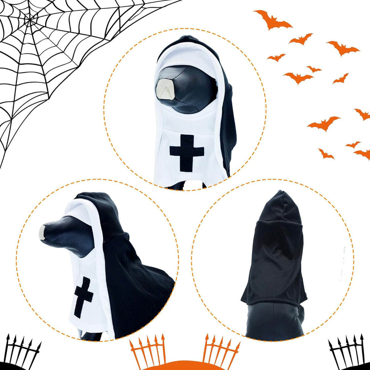 Nun Dog Costume – Black & White Halloween Cosplay Outfit