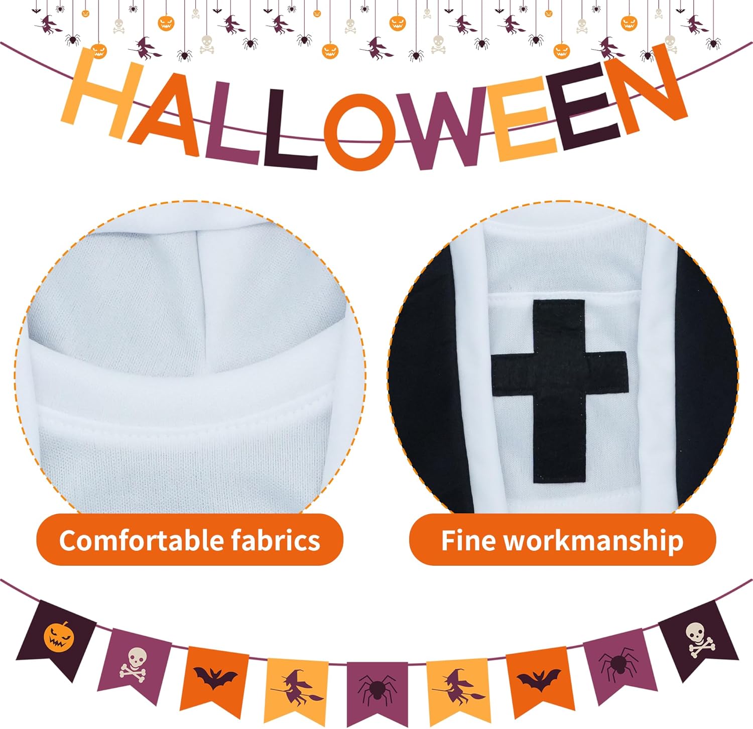 Nun Dog Costume – Black & White Halloween Cosplay Outfit