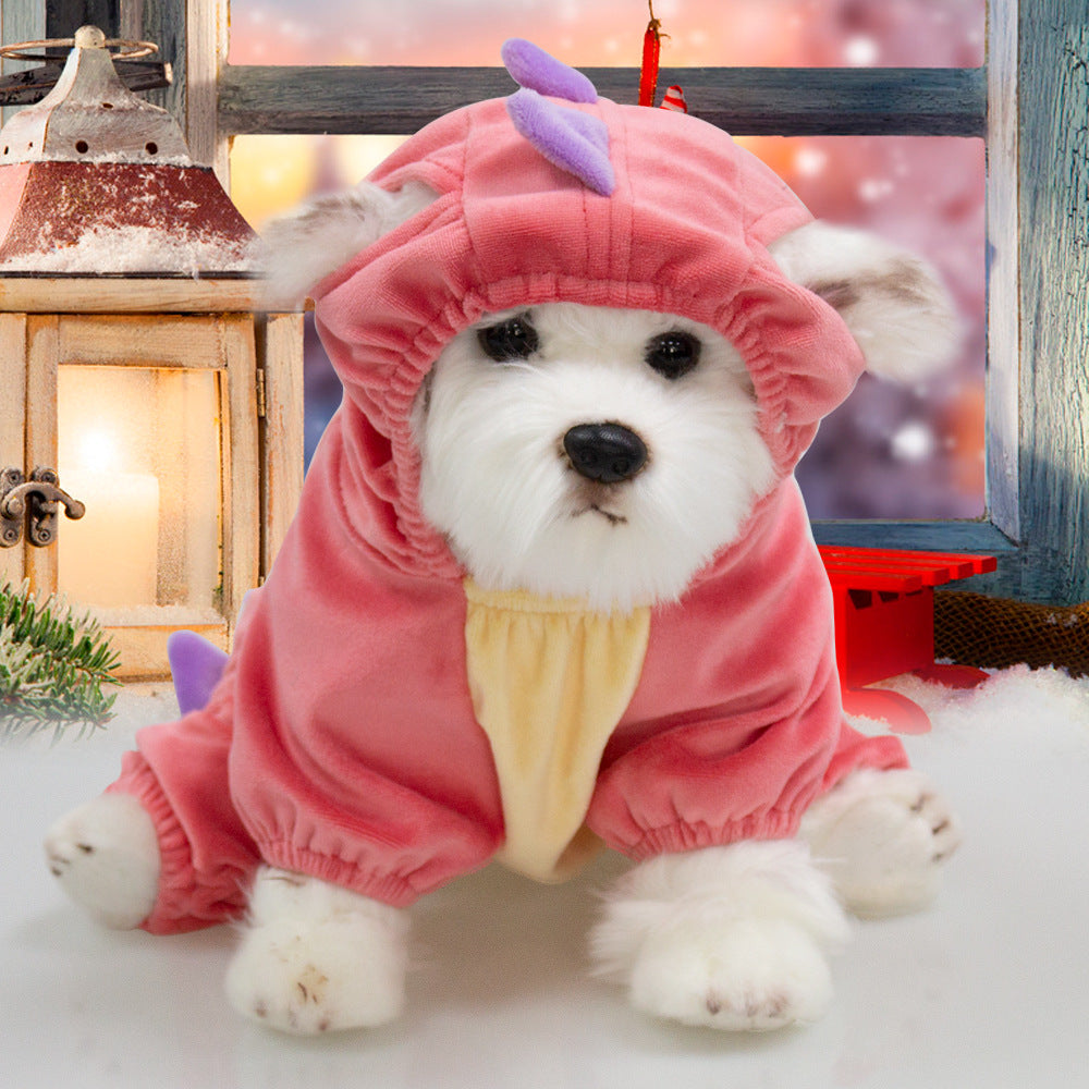 Halloween Dinosaur Pet Costume – Stretchy Cartoon Dog & Cat Outfit