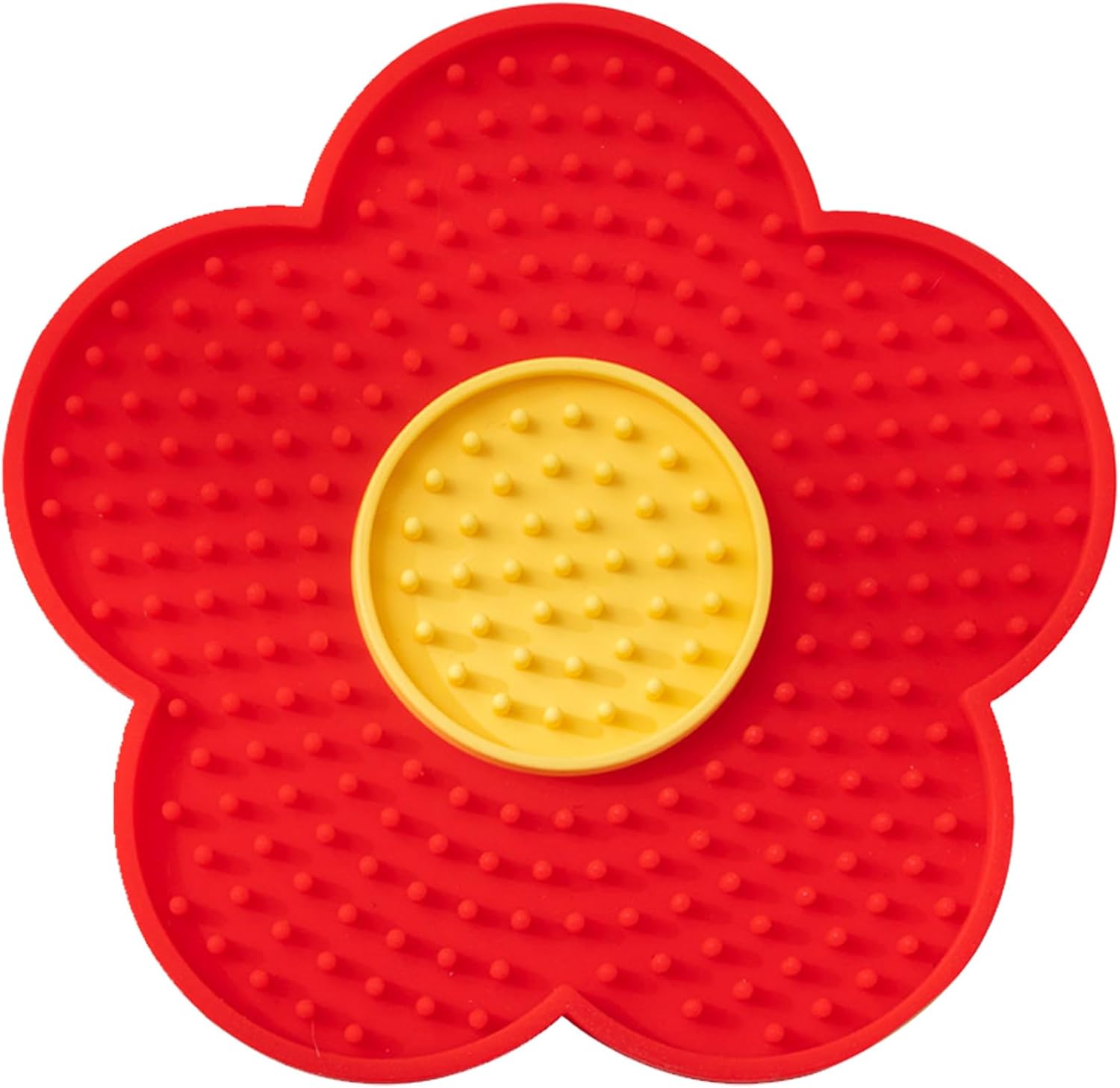 Silicone Dog Lick Mat with Suction Cups, Slow Feeder Flower-Shaped Licking Pad for Dogs and Cats, Food Grade Pet Feeding Mat for Anxiety Relief and Healthy Digestion