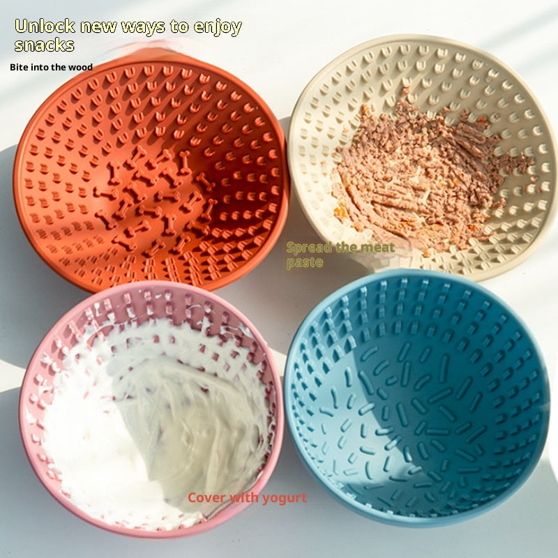 Dog Slow Feeder Bowl Silicone Lick Mat, Interactive Pet Feeding Mat for Dogs and Cats, Non-Slip Slow Eating Bowl for Anxiety Relief and Healthy Digestion