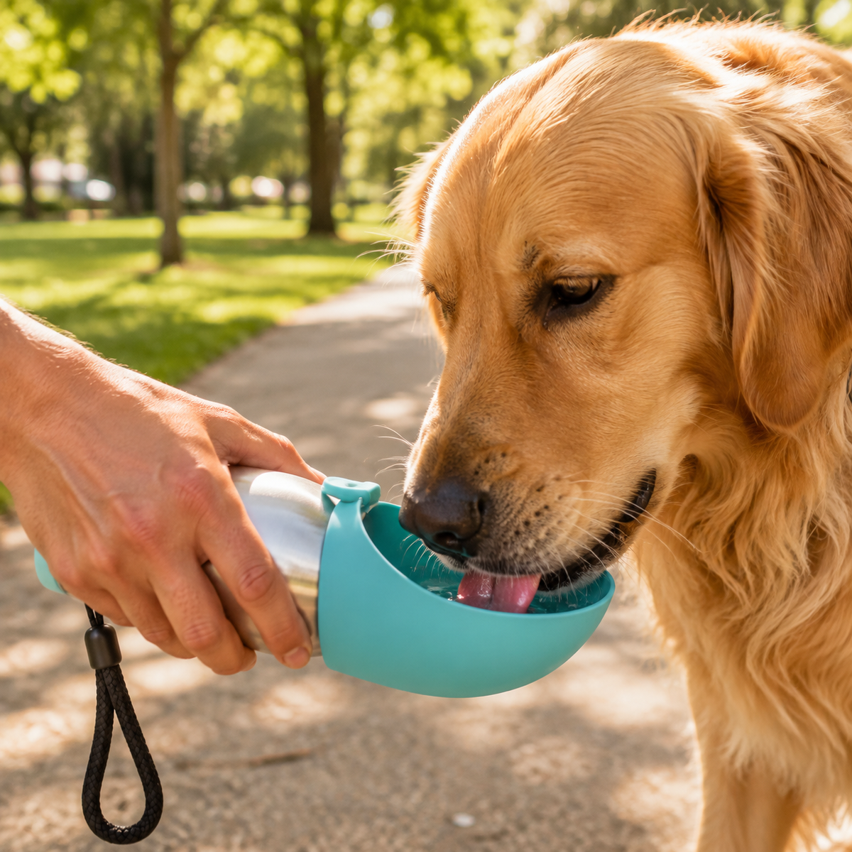 Portable Dog Water Bottle – 10 oz Stainless Steel