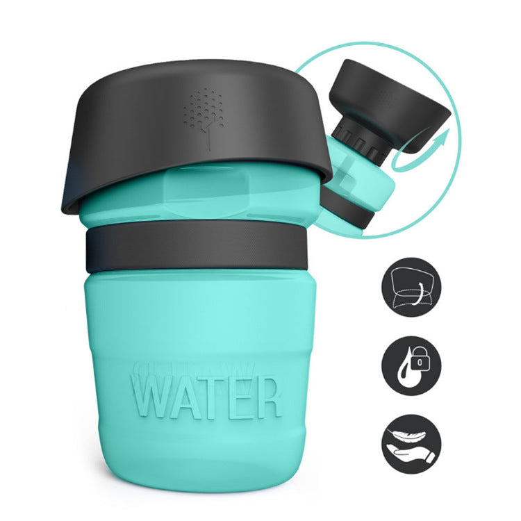 Portable Dog Water Bottle , Leak-Proof Travel Pet Water Dispenser with Foldable Drinking Bowl, Food-Grade Water Bottle for Dogs and Cats, Ideal for Walking, Hiking and Travel