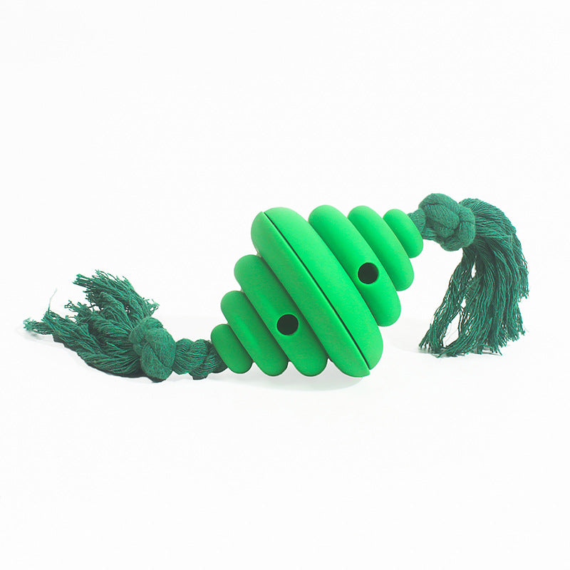 Interactive Dog Ball with Rope – Treat Dispensing Chew & Tug Toy