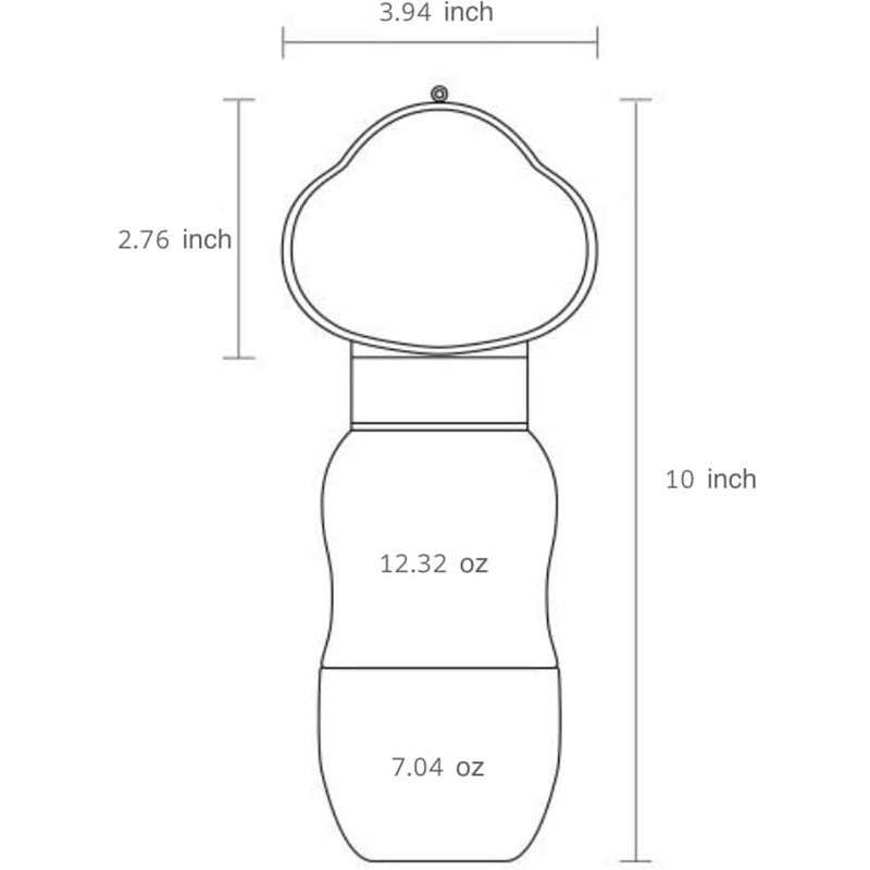 2-in-1 Portable Dog Water Bottle with Food Container, Leak-Proof Pet Water Dispenser for Dogs and Cats, Outdoor Travel Water Bottle for Walking, Hiking, Camping & Daily Use