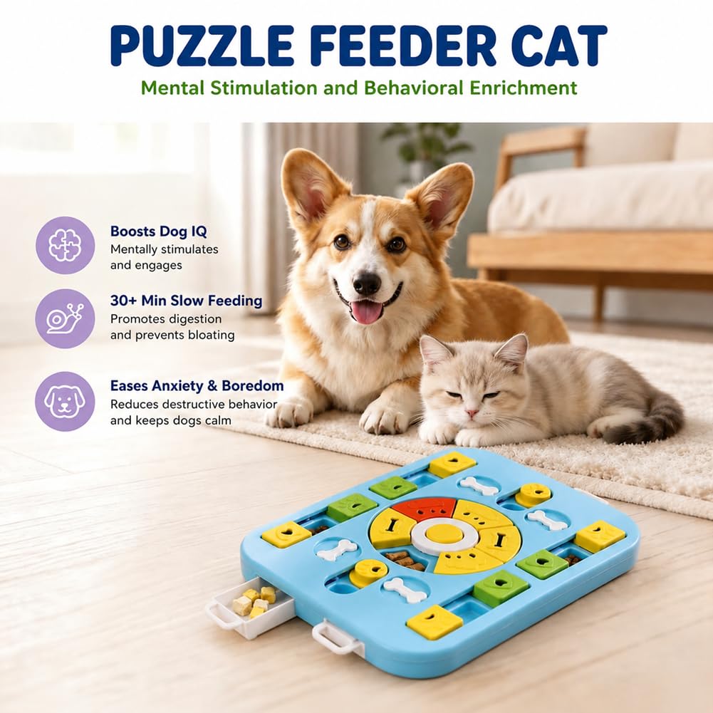 Interactive Dog Puzzle Toy – Treat Dispenser & Slow Feeder