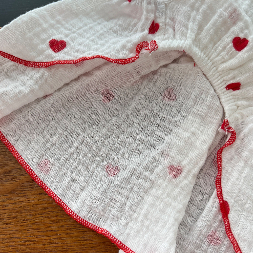 Love Floral Pet Dress – Cute Cotton Heart Print Dress