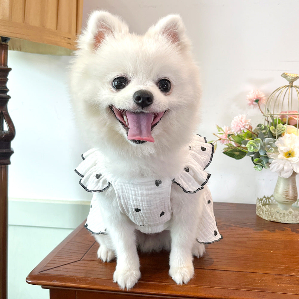 Love Floral Pet Dress – Cute Cotton Heart Print Dress