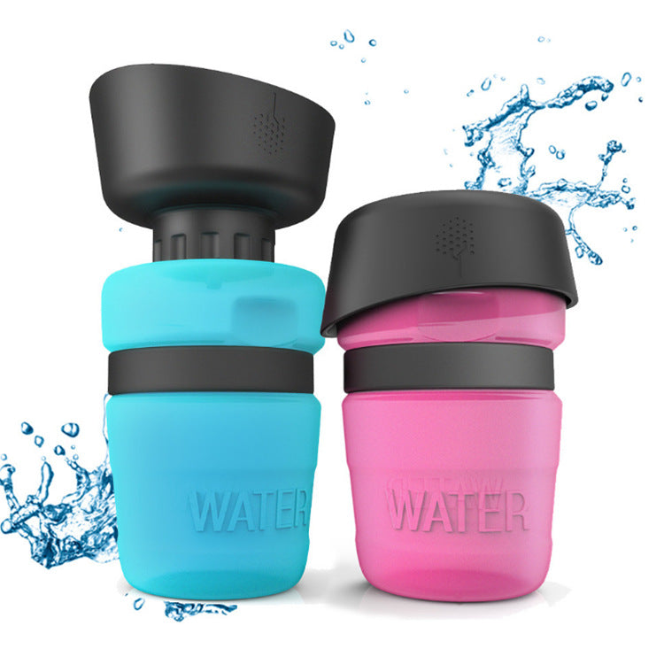 Portable Dog Water Bottle , Leak-Proof Travel Pet Water Dispenser with Foldable Drinking Bowl, Food-Grade Water Bottle for Dogs and Cats, Ideal for Walking, Hiking and Travel