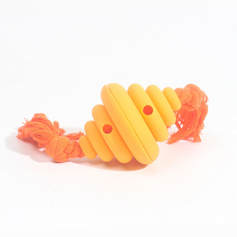 Interactive Dog Ball with Rope – Treat Dispensing Chew & Tug Toy