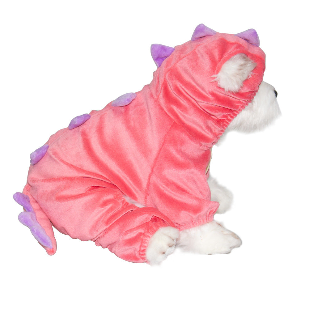 Halloween Dinosaur Pet Costume – Stretchy Cartoon Dog & Cat Outfit