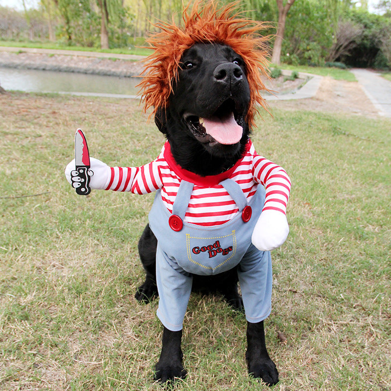 Red Halloween Dog Costume – Adjustable Scary Pet Outfit