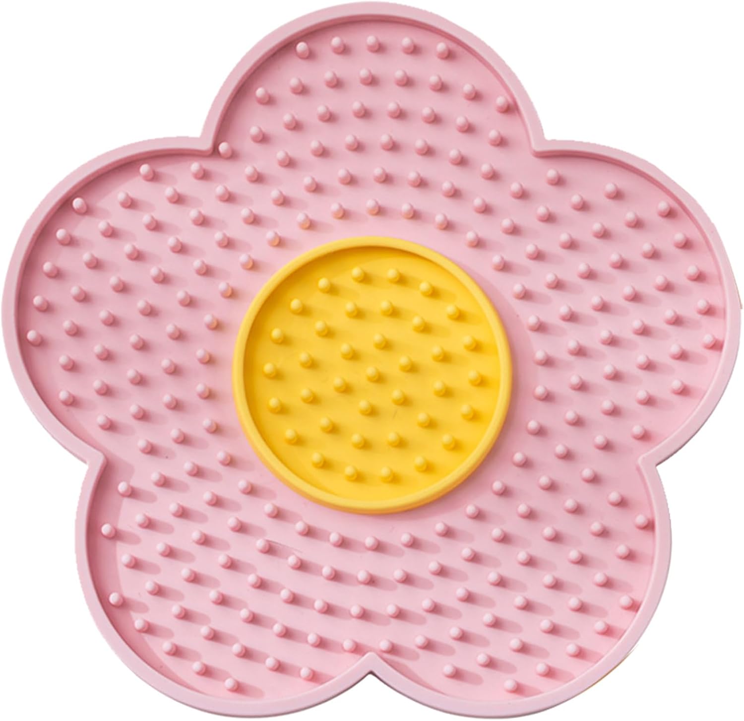 Silicone Dog Lick Mat with Suction Cups, Slow Feeder Flower-Shaped Licking Pad for Dogs and Cats, Food Grade Pet Feeding Mat for Anxiety Relief and Healthy Digestion