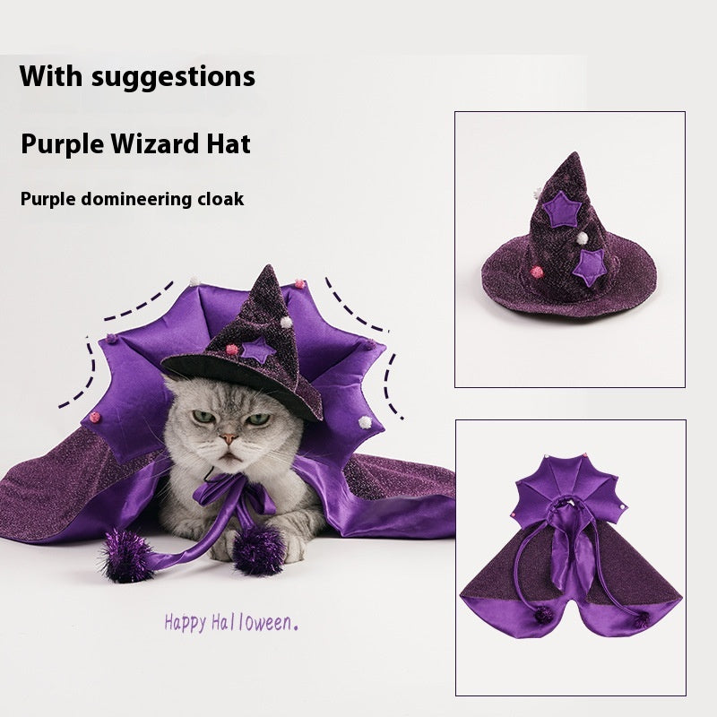 Magic Cloak Pet Costume – Purple Hat & Cape