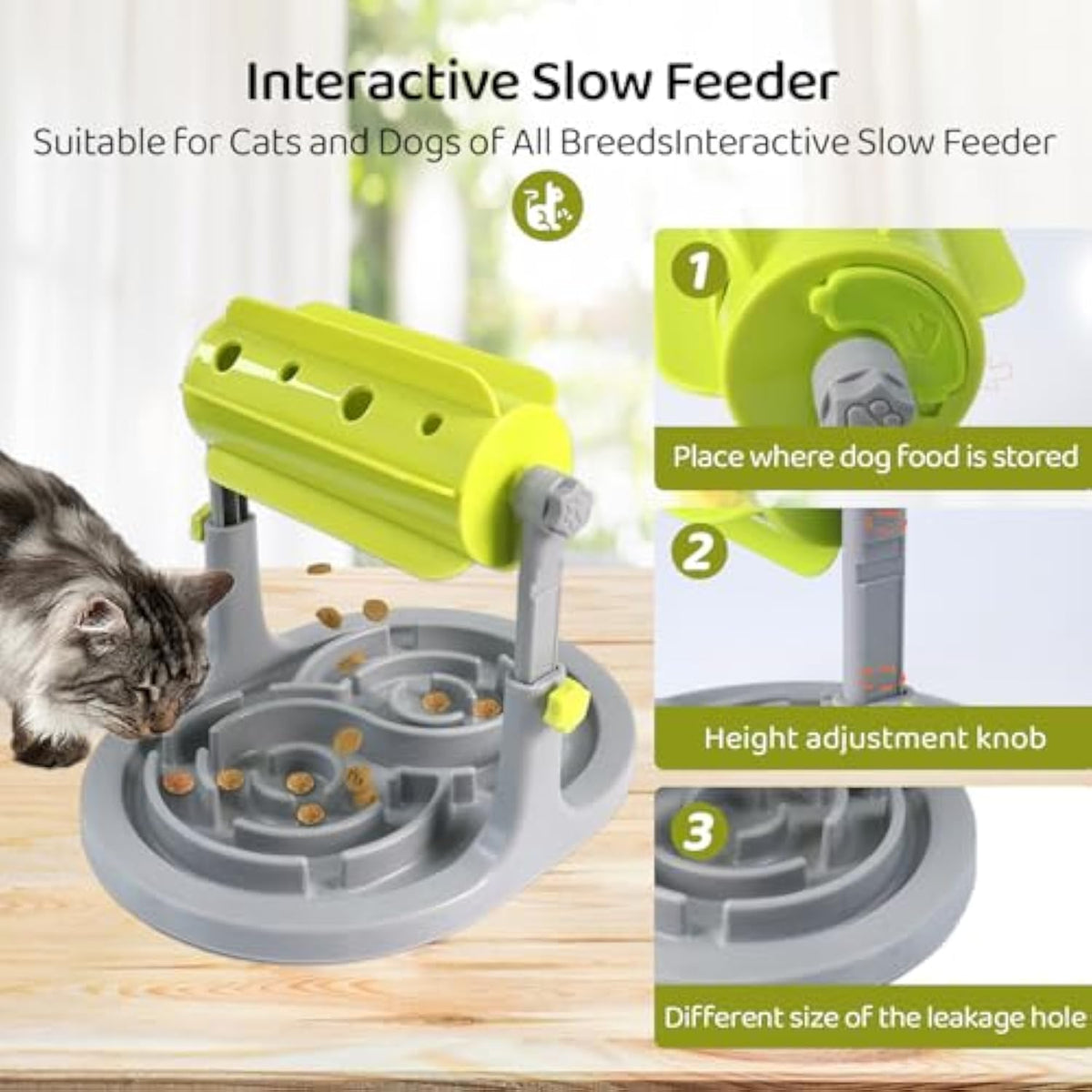 Interactive Pet Puzzle Feeder – Slow Feeder Bowl for Dogs & Cats