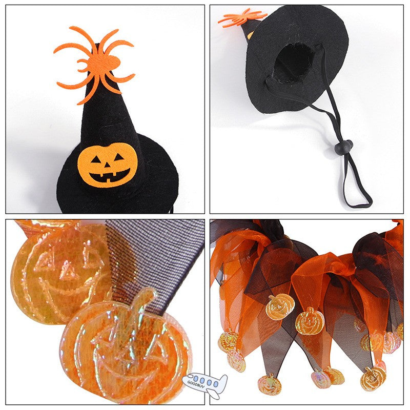 Halloween Witch Hat & Collar Set for Dogs & Cats