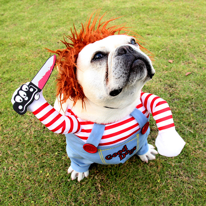 Red Halloween Dog Costume – Adjustable Scary Pet Outfit