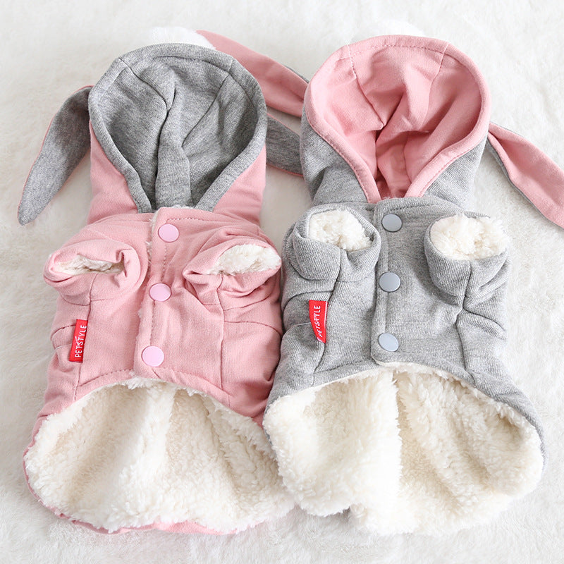 Bunny Ear Pet Sweater – Soft Cotton Dog & Cat Clothes