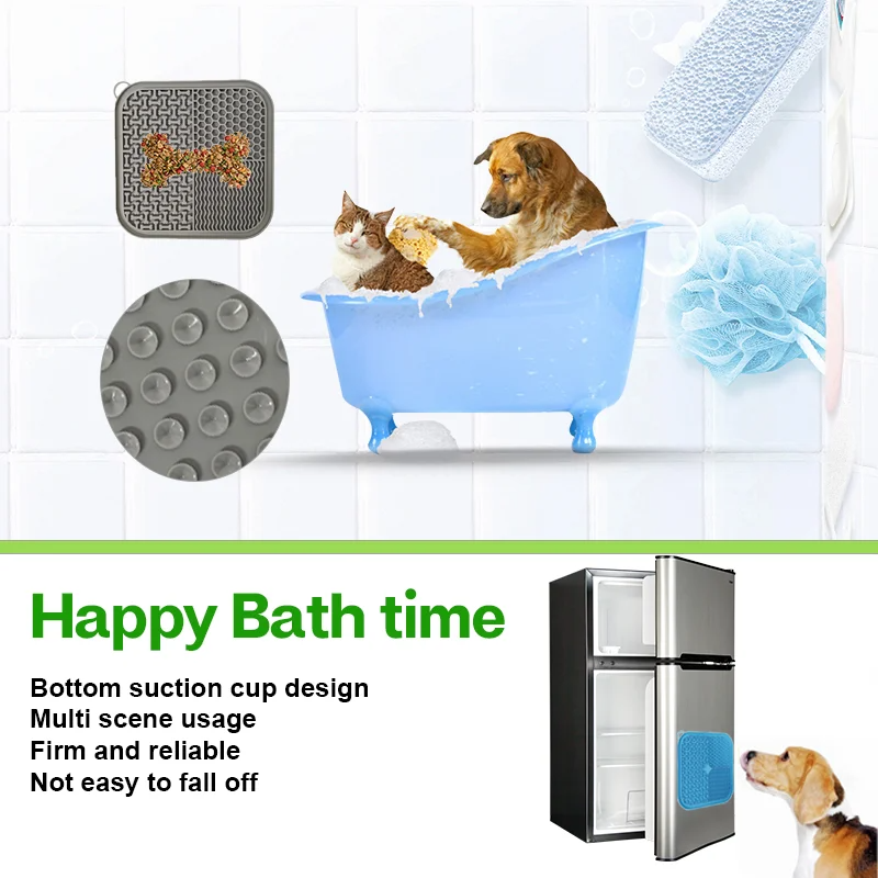 Premium Dog Lick Mat with Suction Cups, Slow Feeder Silicone Pet Feeding Mat for Dogs and Cats, Anxiety Relief, Healthy Digestion and Grooming Aid